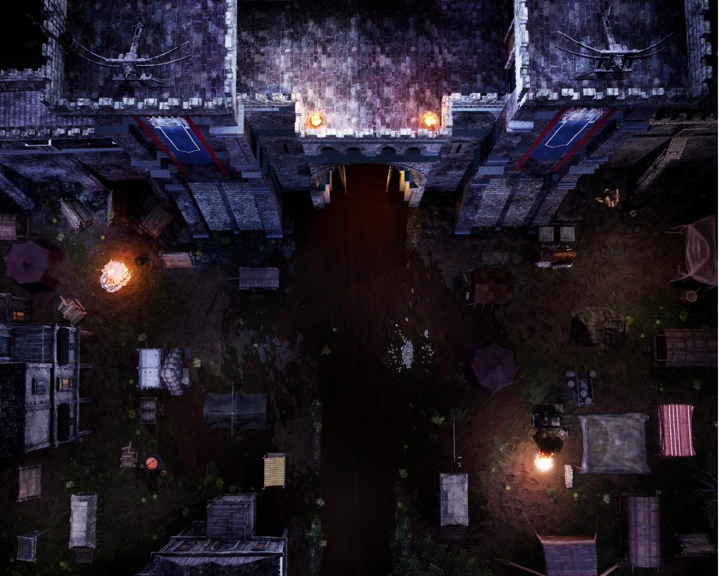 Basilisk Gate at night